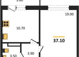 1-ком. квартира на продажу, 37.1 м2, Новосибирск, улица Титова, с1