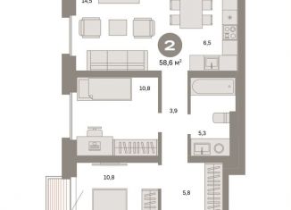 Продается двухкомнатная квартира, 58.6 м2, Москва, ВАО, Тагильская улица, 6/5