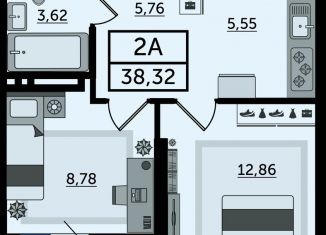 2-комнатная квартира на продажу, 38.3 м2, Ростов-на-Дону