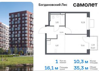 Продам однокомнатную квартиру, 35.3 м2, Московская область, жилой комплекс Богдановский Лес, 7.3