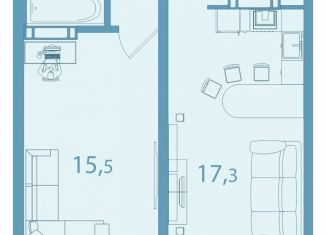 2-комнатная квартира на продажу, 44.7 м2, Томская область, улица Леонова, 1