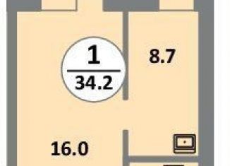 Продажа однокомнатной квартиры, 34.3 м2, Красноярский край, проспект 60 лет Образования СССР, 48