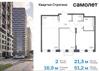 Продажа 2-комнатной квартиры, 51.2 м2, Красногорск, жилой комплекс Квартал Строгино, к2