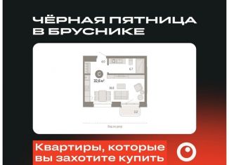 Продается квартира студия, 32.6 м2, Новосибирск, Зыряновская улица, 53с, Октябрьский район