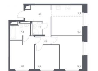 Продажа 4-комнатной квартиры, 72.7 м2, Московская область, жилой комплекс Заречье Парк, к3.2