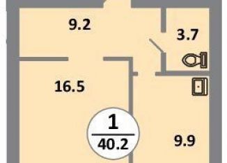 Продажа 1-ком. квартиры, 40.2 м2, Красноярский край, Соколовская улица, 54