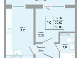 Продается 1-комнатная квартира, 36.8 м2, Пермь