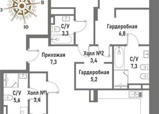 Продается 3-комнатная квартира, 153.3 м2, Москва, улица Матросская Тишина, 12, район Сокольники