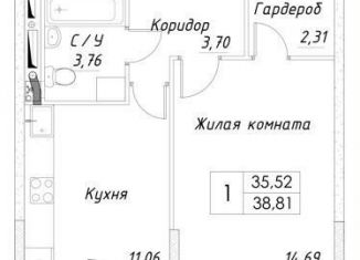 Продажа 1-комнатной квартиры, 36.5 м2, Дмитров