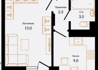 Продаю однокомнатную квартиру, 35 м2, посёлок городского типа Сириус, улица Акаций, 34к3