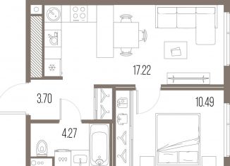 Продается 1-комнатная квартира, 35.7 м2, Санкт-Петербург, метро Василеостровская