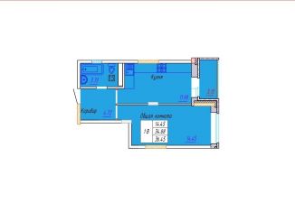 Продается 1-ком. квартира, 36.5 м2, Чувашия, Речной бульвар, поз7