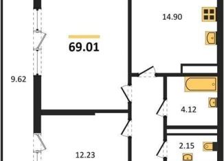 Продается 2-комнатная квартира, 69 м2, Воронеж, Московский проспект, 132