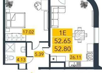 Продаю 1-комнатную квартиру, 52.8 м2, Санкт-Петербург, метро Приморская