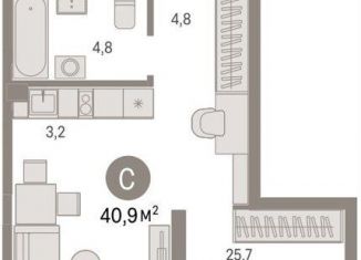 Квартира на продажу студия, 40.9 м2, Новосибирск, метро Сибирская