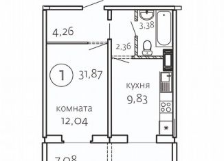 Продается 1-комнатная квартира, 31.9 м2, Челябинск