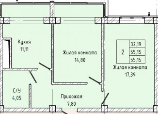 Продаю 2-ком. квартиру, 55.1 м2, Кабардино-Балкариия, улица Атажукина, 10Б