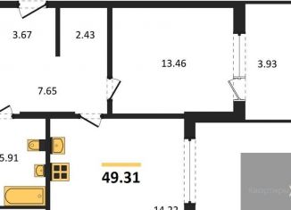 Продажа 1-ком. квартиры, 49.3 м2, Воронеж, набережная Чуева, 7, Железнодорожный район