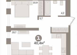 Продается 1-комнатная квартира, 40.4 м2, деревня Сапроново, жилой комплекс Первый Квартал, 5