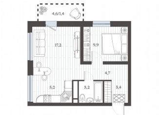 Продам 2-ком. квартиру, 44.7 м2, Дербент