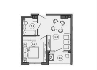 Продается однокомнатная квартира, 33.1 м2, Сочи