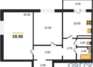 2-комнатная квартира на продажу, 59.9 м2, Воронежская область