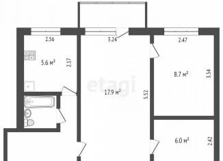 Продажа 2-комнатной квартиры, 48.1 м2, Омск, Ленинский округ, Молодогвардейская улица, 41