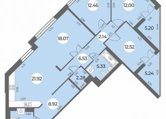 4-комнатная квартира на продажу, 114 м2, Санкт-Петербург, муниципальный округ Южно-Приморский