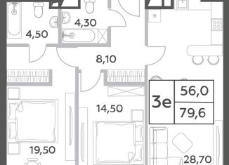 Продам 3-ком. квартиру, 79.6 м2, Москва, проспект Генерала Дорохова, вл1к1, метро Минская