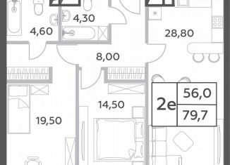 Продаю 3-комнатную квартиру, 79.7 м2, Москва, ЖК Вилл Тауэрс, проспект Генерала Дорохова, вл1к1