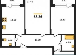 Продажа 2-ком. квартиры, 68.3 м2, Воронеж, Левобережный район, Ленинский проспект, 108А