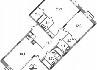 Продам 3-ком. квартиру, 103.8 м2, Московская область