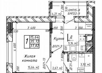 Продается 1-комнатная квартира, 35.7 м2, Калуга, Азаровская улица, 40к4