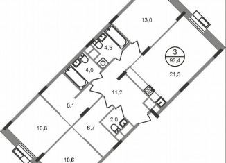 Продается 3-комнатная квартира, 92.4 м2, Московская область