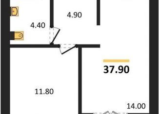 1-комнатная квартира на продажу, 37.9 м2, Новосибирская область, улица Кирова, 342