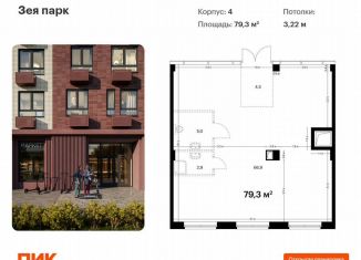 Продаю помещение свободного назначения, 79.3 м2, Амурская область, жилой комплекс Зея Парк, 4