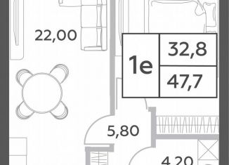 Продаю 2-ком. квартиру, 47.7 м2, Москва, проспект Генерала Дорохова, вл1к1, метро Ломоносовский проспект