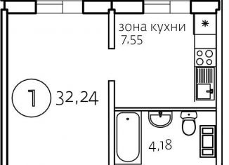 Продается 1-комнатная квартира, 32.2 м2, Челябинская область