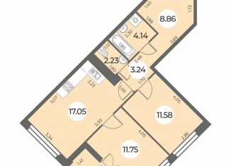 Продается 2-комнатная квартира, 61 м2, Санкт-Петербург, муниципальный округ Южно-Приморский