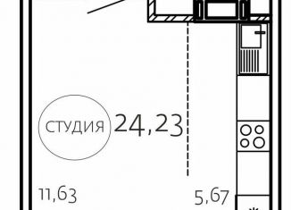 Продается квартира студия, 24.2 м2, Челябинск, Курчатовский район