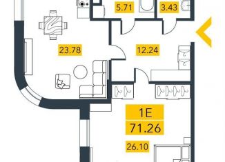 1-ком. квартира на продажу, 71.7 м2, Санкт-Петербург, метро Василеостровская