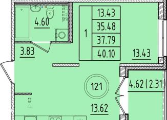 Продается однокомнатная квартира, 35.5 м2, Санкт-Петербург