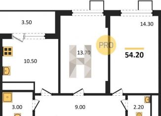 Продается двухкомнатная квартира, 54.3 м2, Воронеж, Железнодорожный район