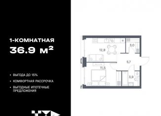 1-ком. квартира на продажу, 36.9 м2, Москва, район Печатники