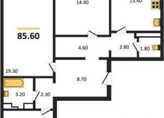 Продажа 3-ком. квартиры, 85.6 м2, посёлок Отрадное