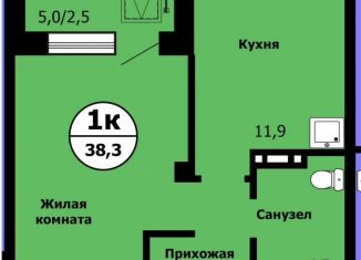 Продается 1-ком. квартира, 38.3 м2, Красноярск, улица Лесников, 41Б