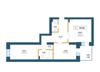 Продажа двухкомнатной квартиры, 79.5 м2, Красноярск, Железнодорожный район