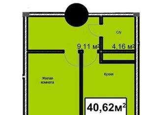 Продаю 1-комнатную квартиру, 40.6 м2, Ставропольский край