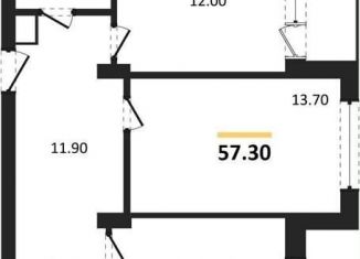 2-комнатная квартира на продажу, 57.3 м2, Воронеж, Железнодорожный район, бульвар Содружества, 1