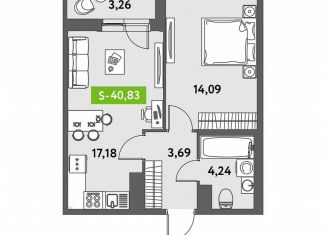 Продается однокомнатная квартира, 40.8 м2, Санкт-Петербург, Московский район